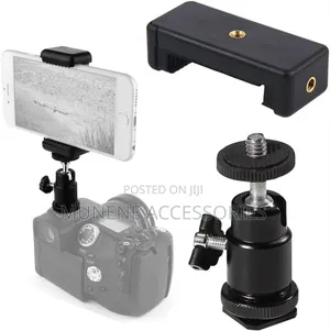 Camera Flash Hot Shoe Mount Adapter Phone Tripod Holder Clip