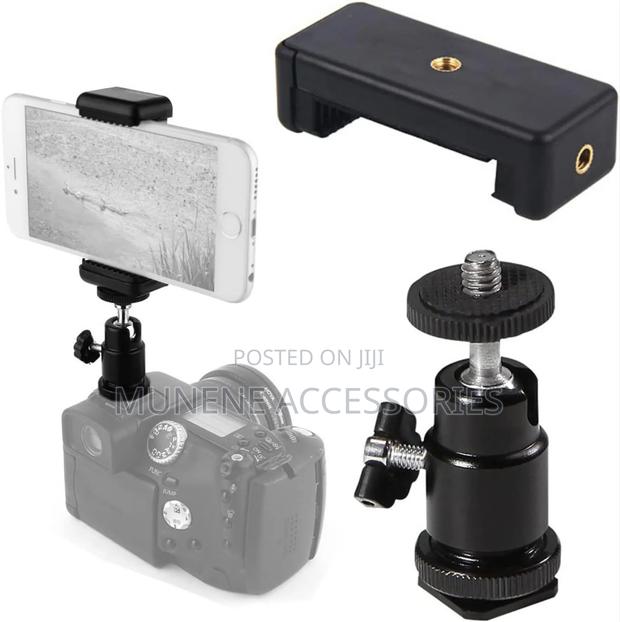Camera Flash Hot Shoe Mount Adapter Phone Tripod Holder Clip - thumbnail 2