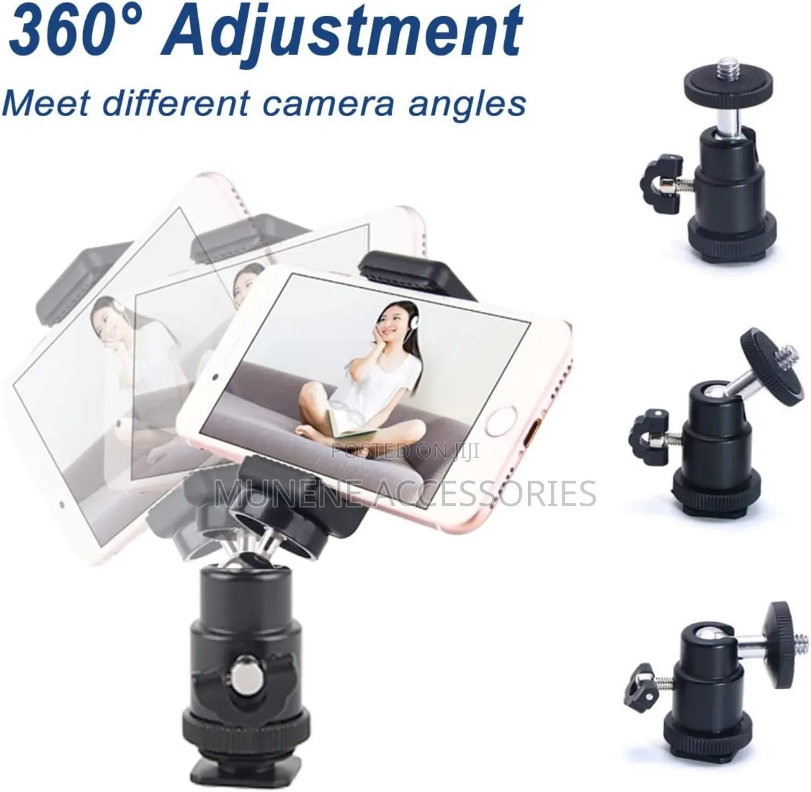 Camera Flash Hot Shoe Mount Adapter Phone Tripod Holder Clip
