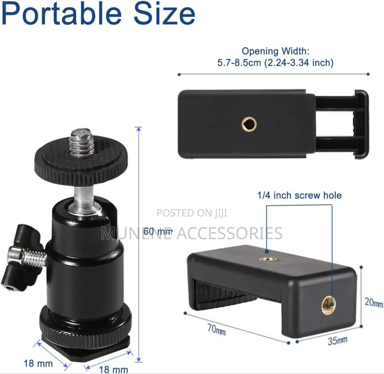 Camera Flash Hot Shoe Mount Adapter Phone Tripod Holder Clip