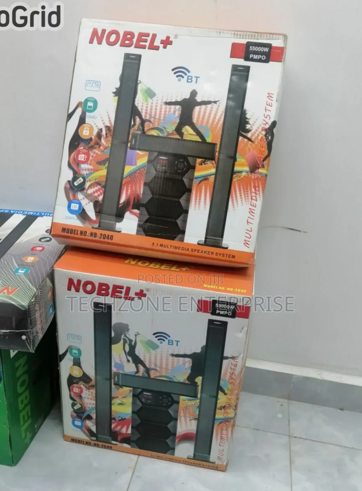 Nobel Tall Boy Speakers-Bt System 55000w Pmpo- Nb 2040 