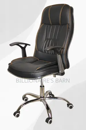 Office Chair: Regal Black Leather Chair Pu