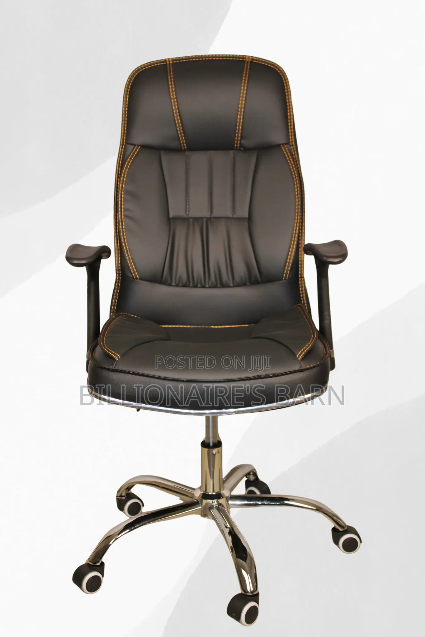 Office Chair: Regal Black Leather Chair Pu
