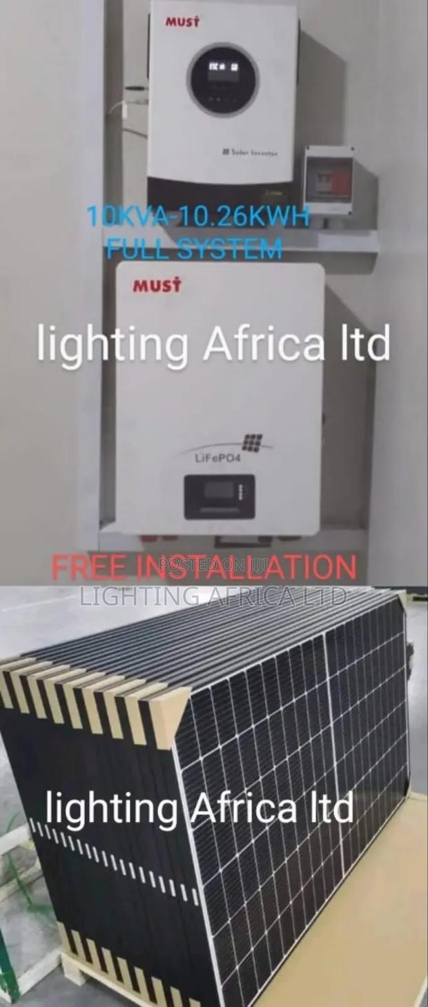 10 Kva - 10kwh Total Must Offgrid Solar System - (10)625w Solar Panels