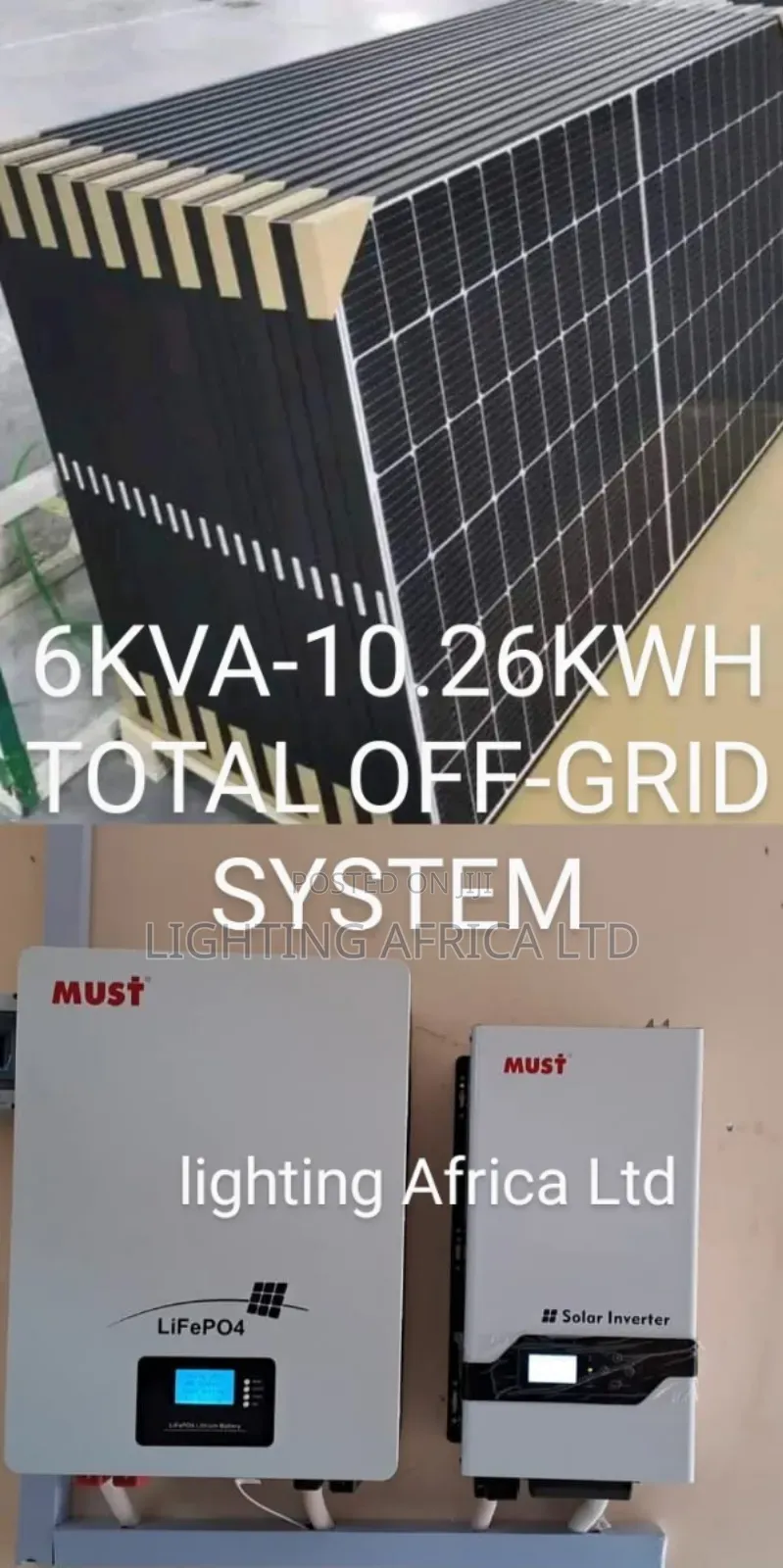 Home Sweet 10.26kwh Total Off-Grid(8)550w Solar Panels - 6kva Inverter