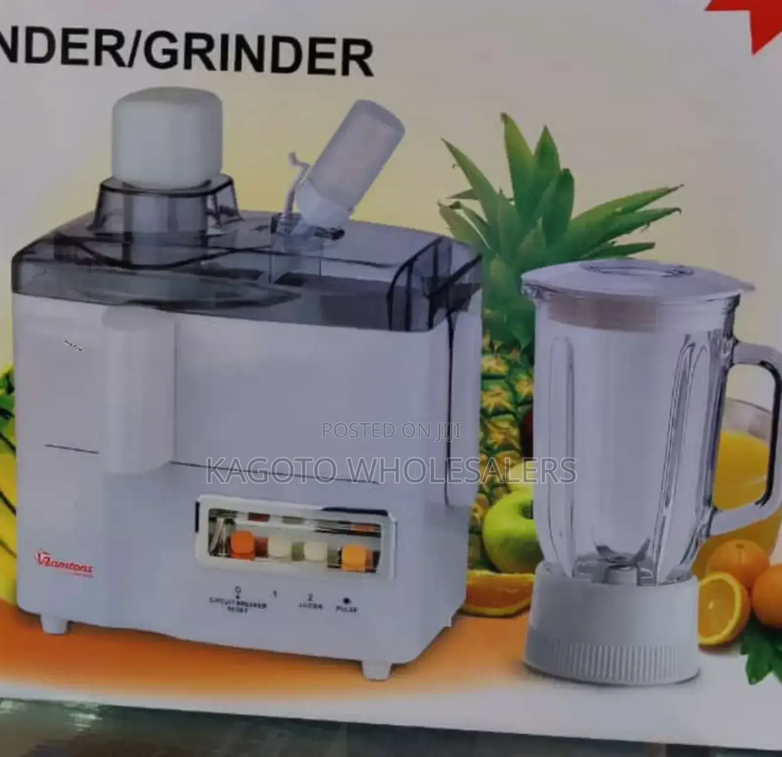 Ramtons 3 in 1 Juicer, Blender and Grinder (White) *Rm/12