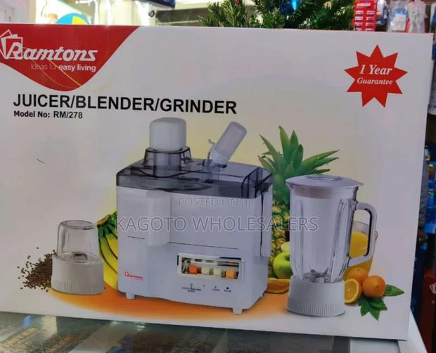 Ramtons 3 in 1 Juicer, Blender + Grinder (White) *Rm/12