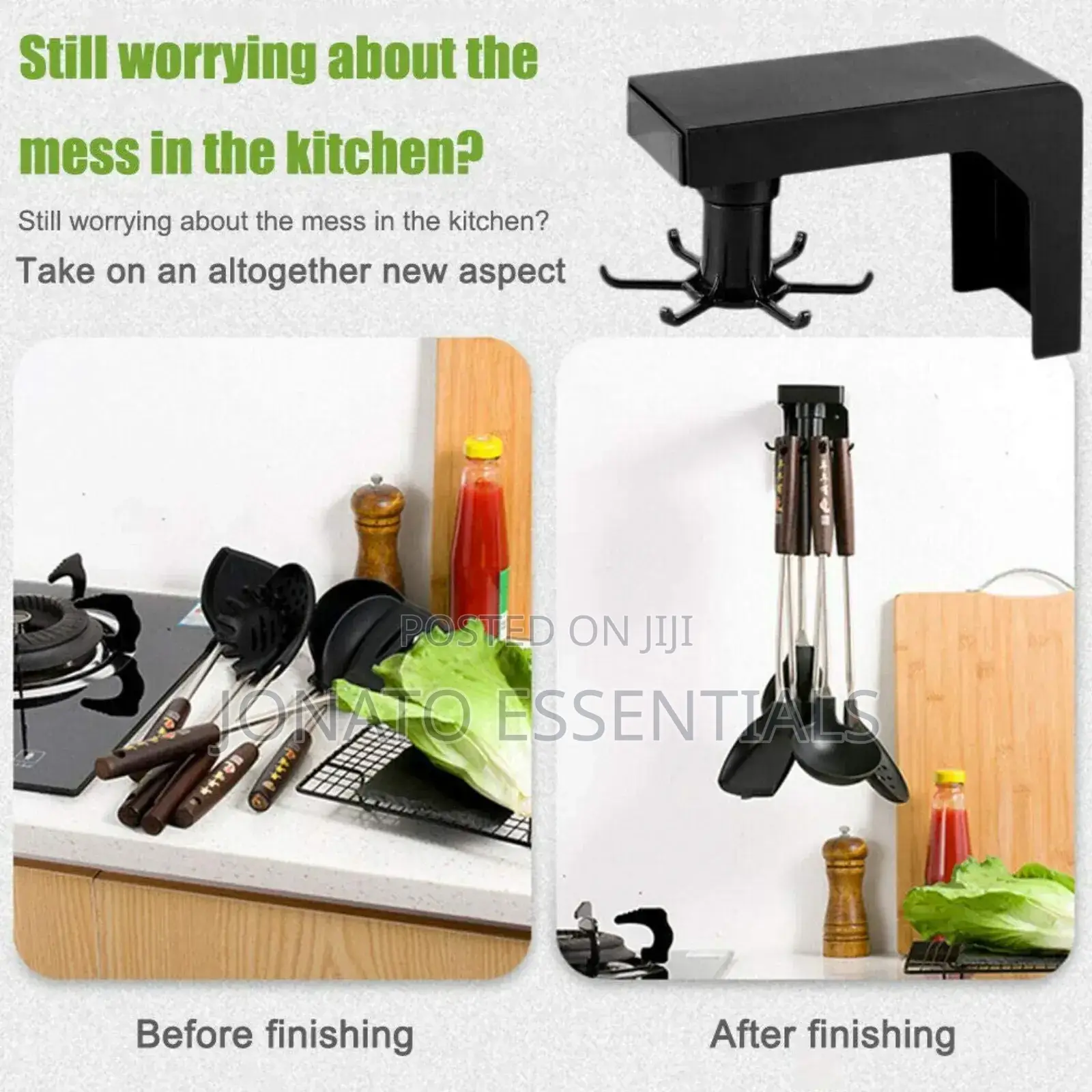 360° Rotating Kitchen Utensil Hooks Hanger