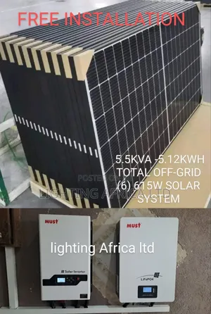 Home 5.5kva Must Inverter -5.12kwh - 48v Lithium Total Off-Grid System