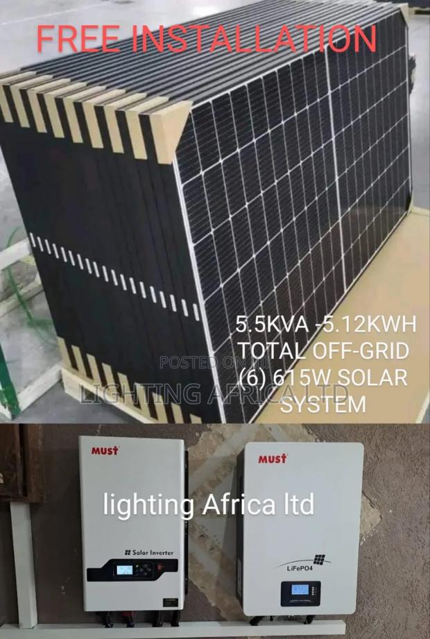 Home 5.5kva Must Inverter -5.12kwh - 48v Lithium Total Off-Grid System