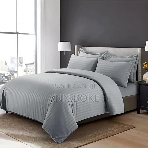 Striped Binded Duvet Set, Including One Bedsheet And - thumbnail 2