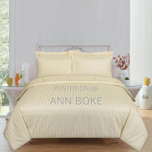 Striped Binded Duvet Set, Including One Bedsheet And - thumbnail 3