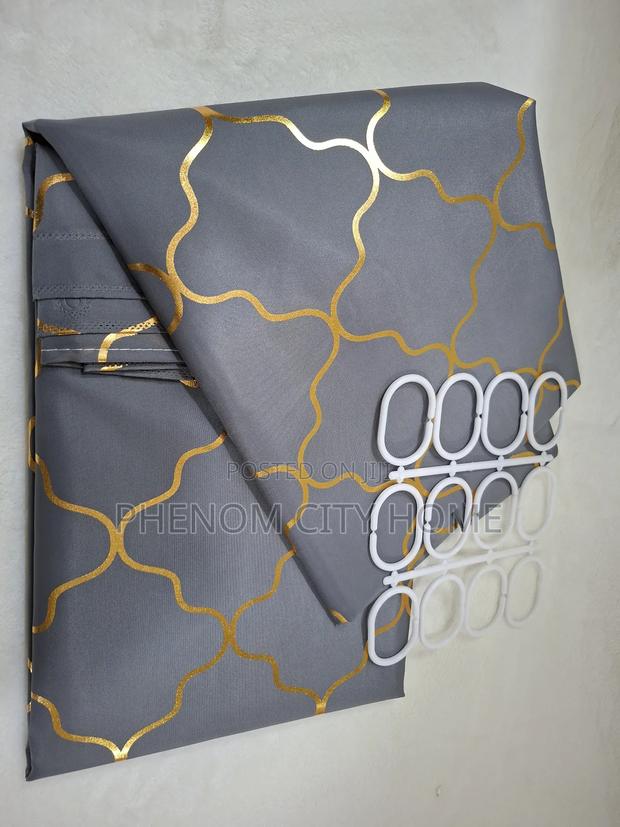 Grey Patterned Unique Shower Curtains