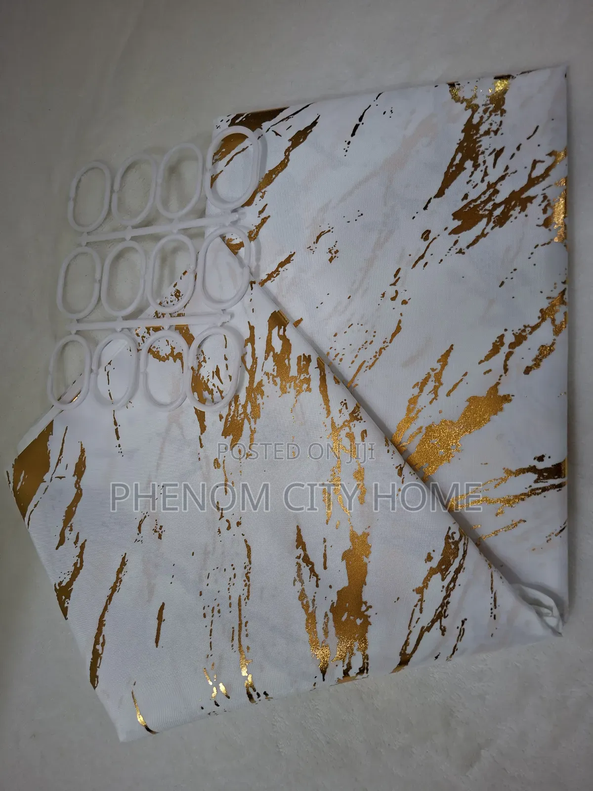 Whte Marble Shower Curtains Available