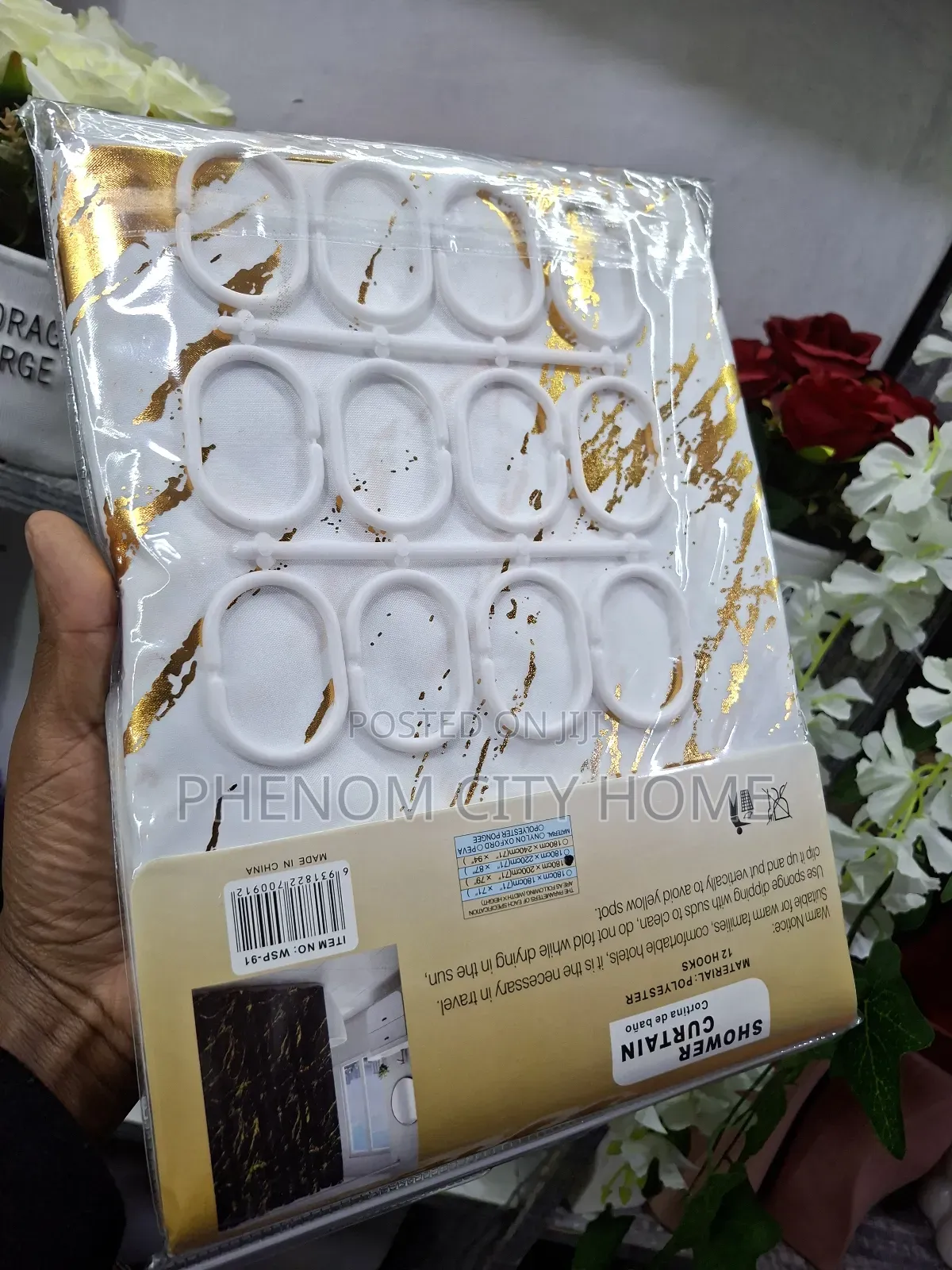 Whte Marble Shower Curtains Available