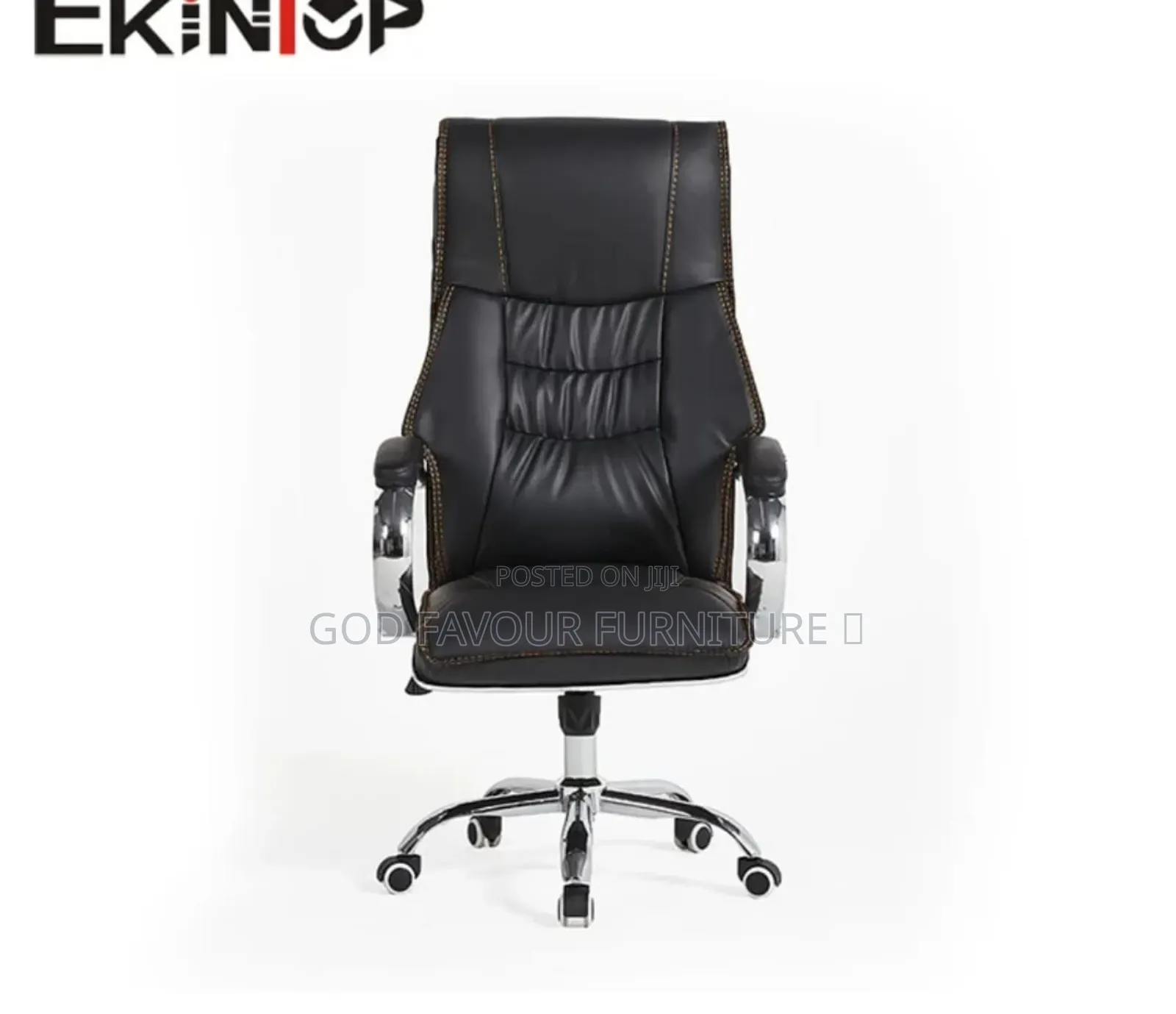 Black Swivel High Back Pu Leather Office Chair Bf5r