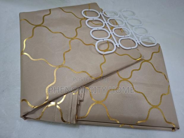 Beige Patterned Shower Curtains