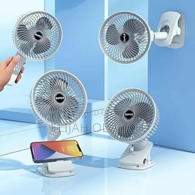 Rechargeable 3 Speed (3in1) Hang Clamp or Stand Desktop Fan - thumbnail 3