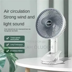 Rechargeable 3 Speed (3in1) Hang Clamp or Stand Desktop Fan