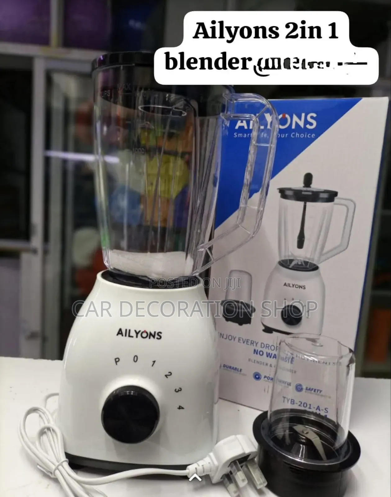 1.5ltr Jug Ailyons 2in1 Blender With Grinder
