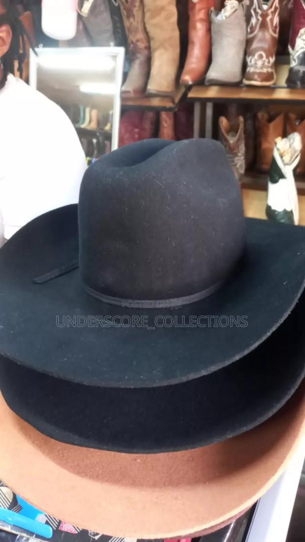 Black Pure Leather Cowboy Hat