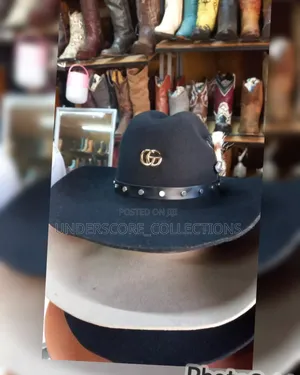Black Pure Leather Cowboy Hat