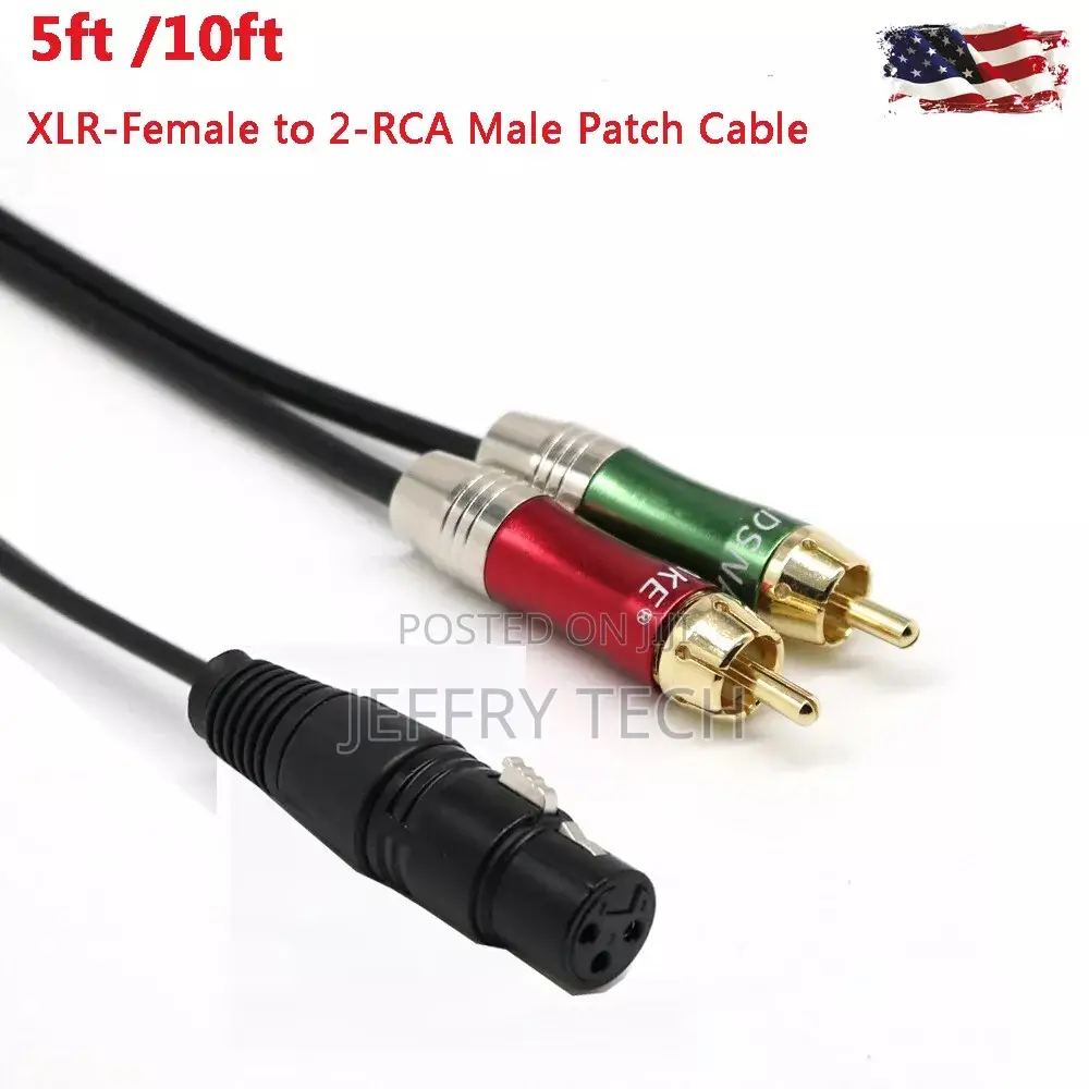 XLR Female to 2 Rca Male Audio Y Splitter Patch Cable