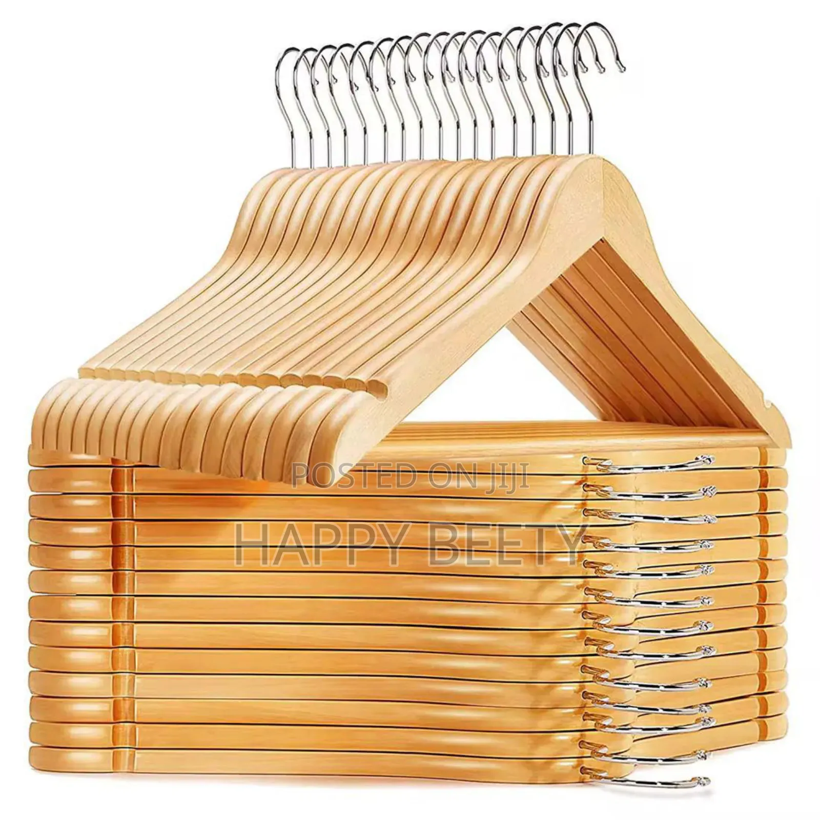 *Wooden Hanger 10 Pack Glossy Finish Nonslip Wooden Hangers