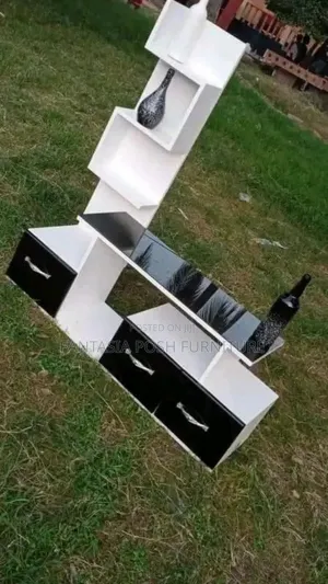 Black White Tv Stand With Shelves