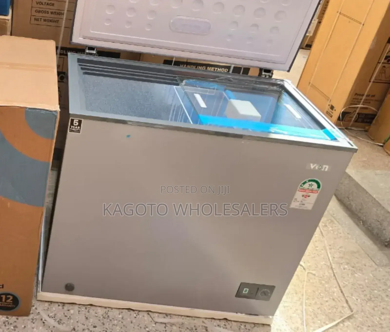 Von 198 Litres Chest Freezer (Silver Body) VFR-198lf