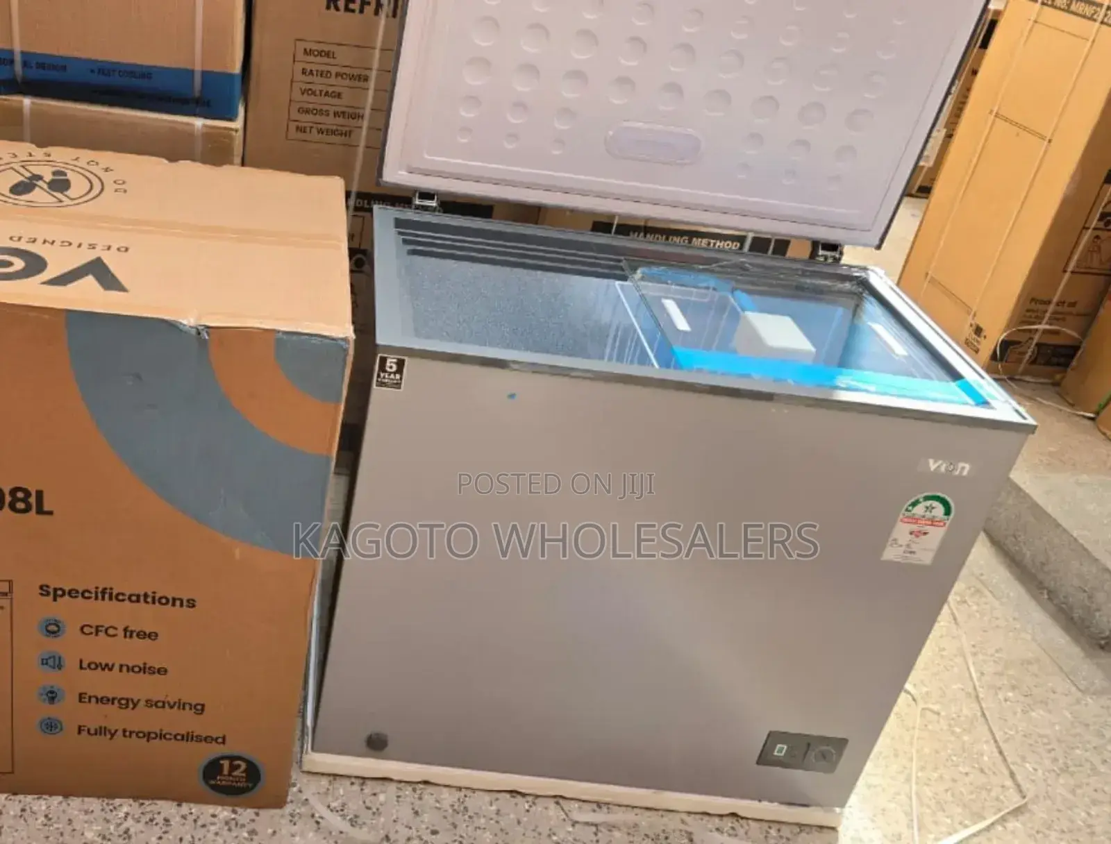 Von 198 Litres Deep Freezer (Silver Body) VFR-198lf