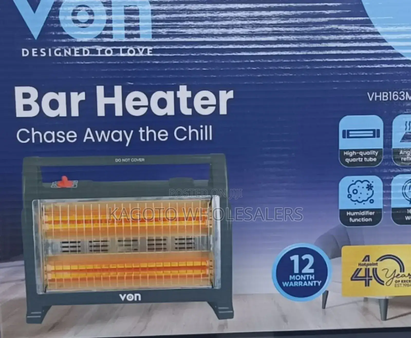 Von Quartz Heater With Humidifier (Black Body) Vh