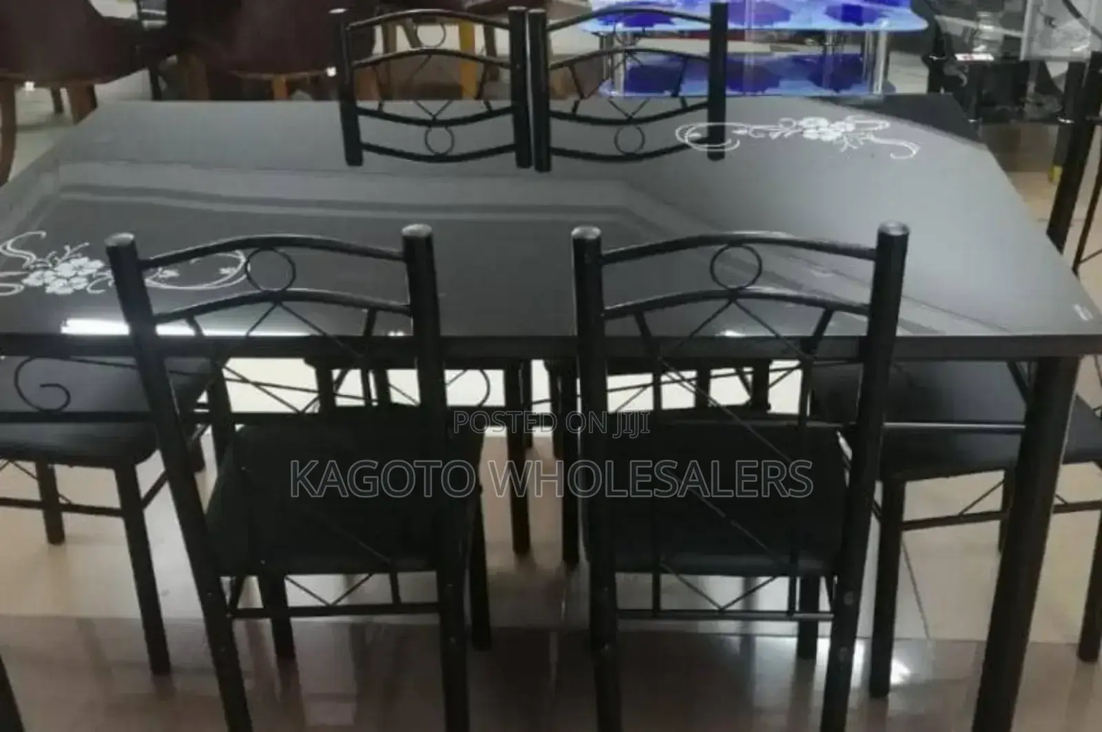 Big Executive 6 Sitter Dinning Table (Black Color) D-06