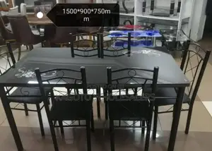 Big Executive 6 Sitter Dinning Table (Black New Model) D-06