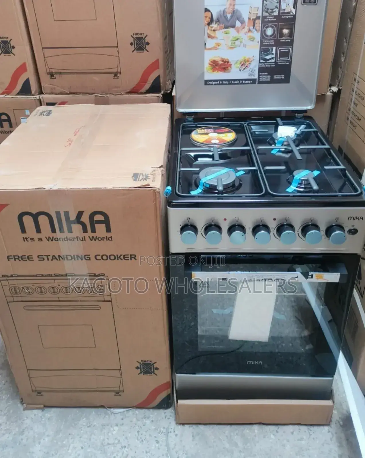 Mika 3+1electric 50*60 Standing Cooker (Silver Color) S/S3