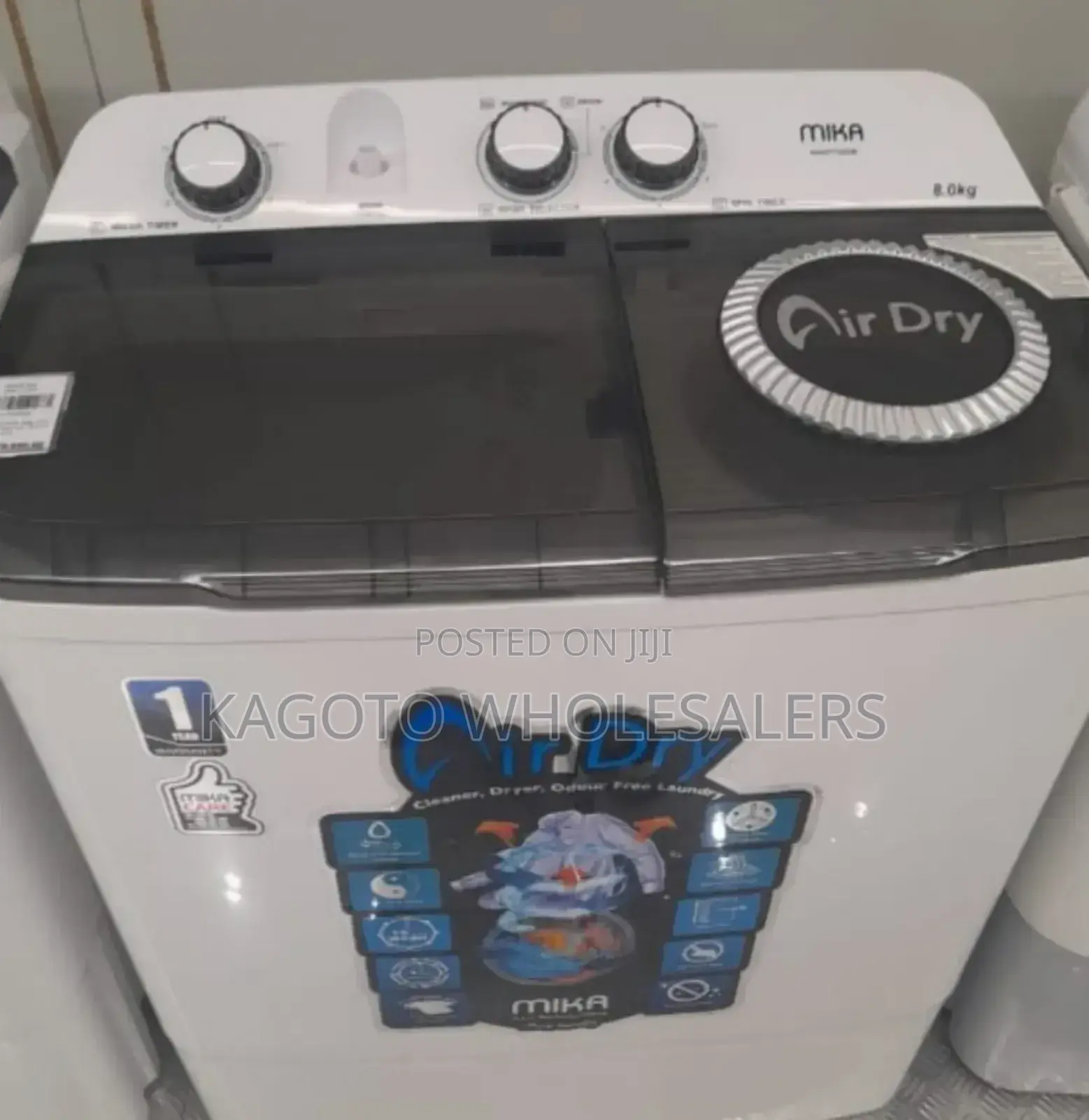 Mika 8kgs Semi Auto Twin Tub Washing Machine M/Tw*