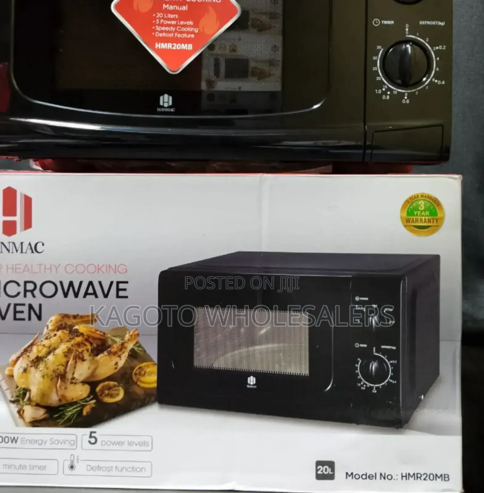 Hanmac 20l Manual Black Microwave (3 Years Warranty) H*