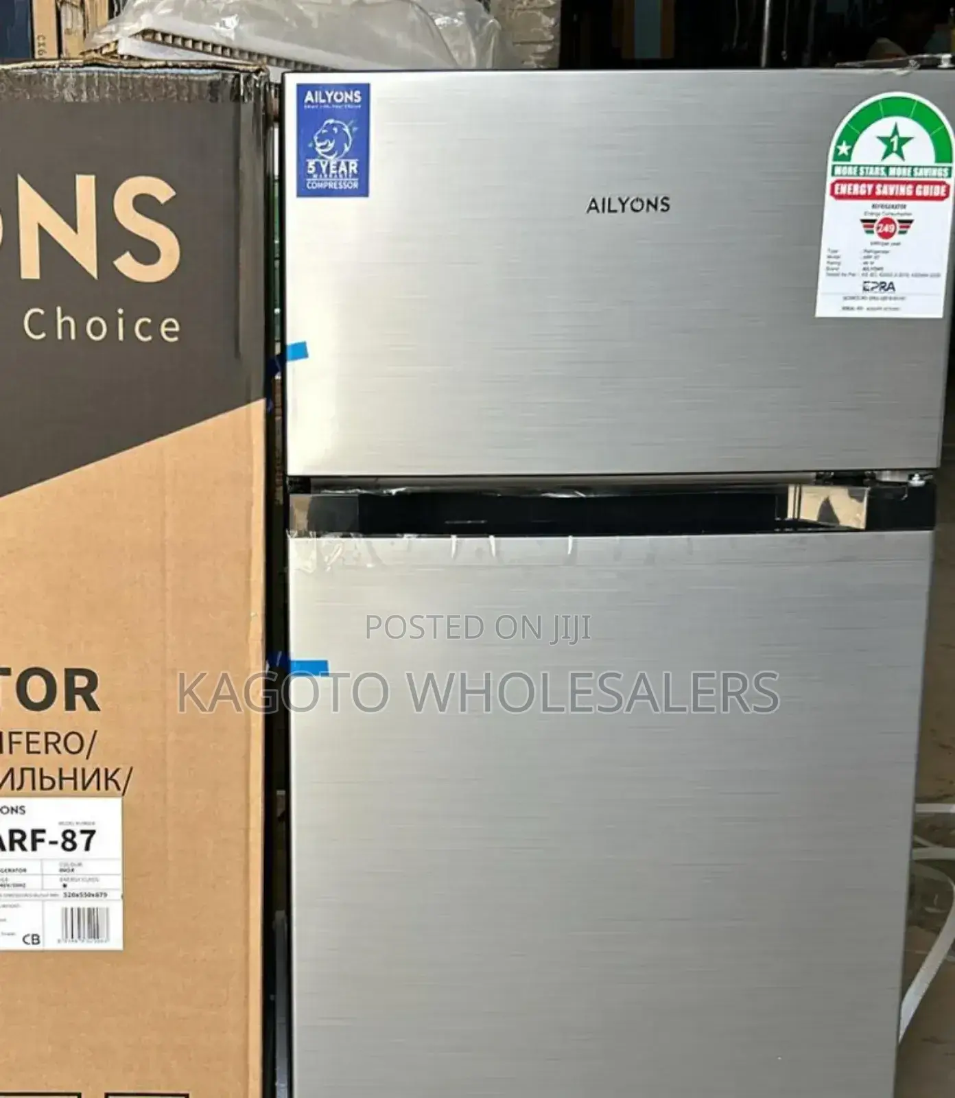 90 Litres Double Door Ailyons Fridge Silver-Af/90l-Rf
