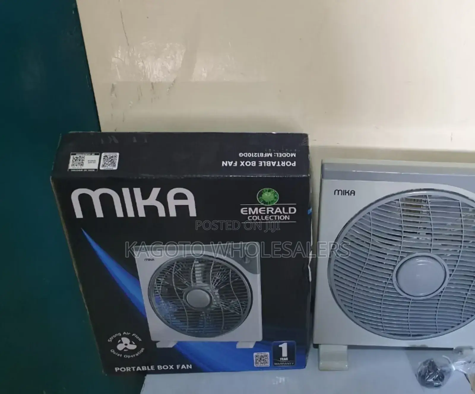 New Mika Portable Box Fan (White) Model MFB-01