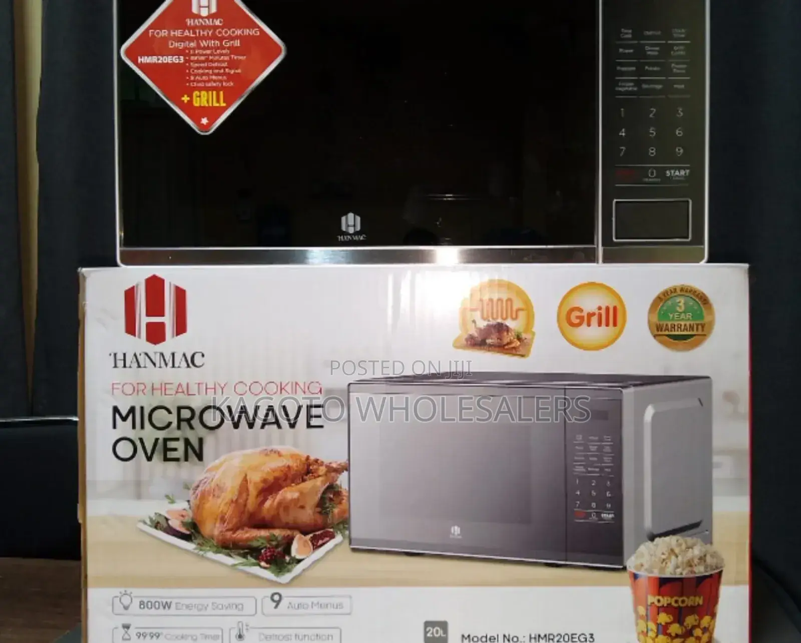 Silver Hanmac 20ltr Digital With Grill Microwave Oven H20/Mg