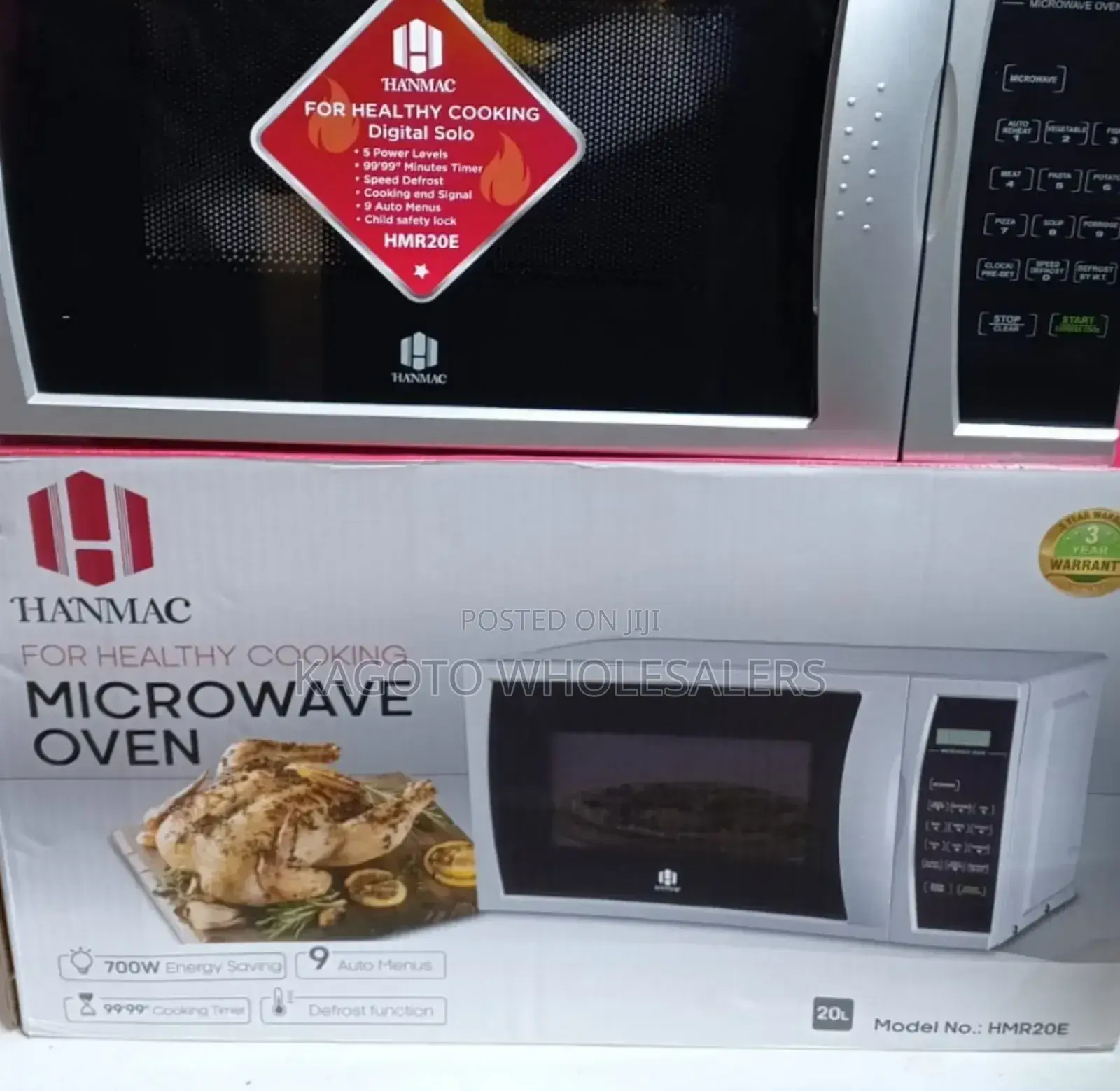 20 Litres Hanmac Digital Microwave Oven *Silver Hm