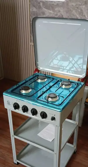 Eurochef Full Gas Standing Cooker Plus Shelves White Body Ef