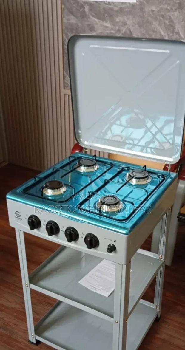 Eurochef Full Gas Standing Cooker Plus Shelves White Body Ef