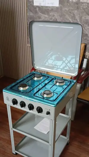Eurochef Full Gas Standing Cooker + Shelves White Body Ef