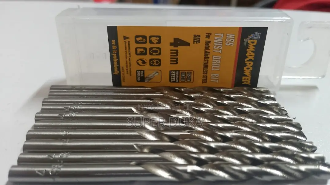 4mm 10 PCS HSS Twist Drill Bit.Metal.Steel.Alu.4" Dmax Power