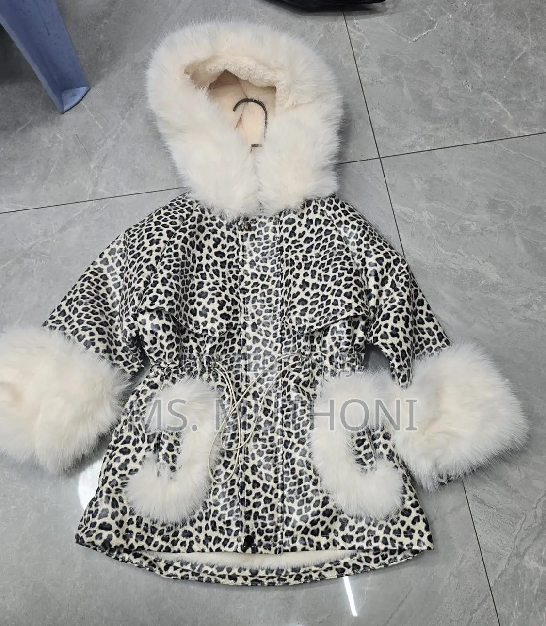Fancy Heavy Animal Print Fur Coats for Kids