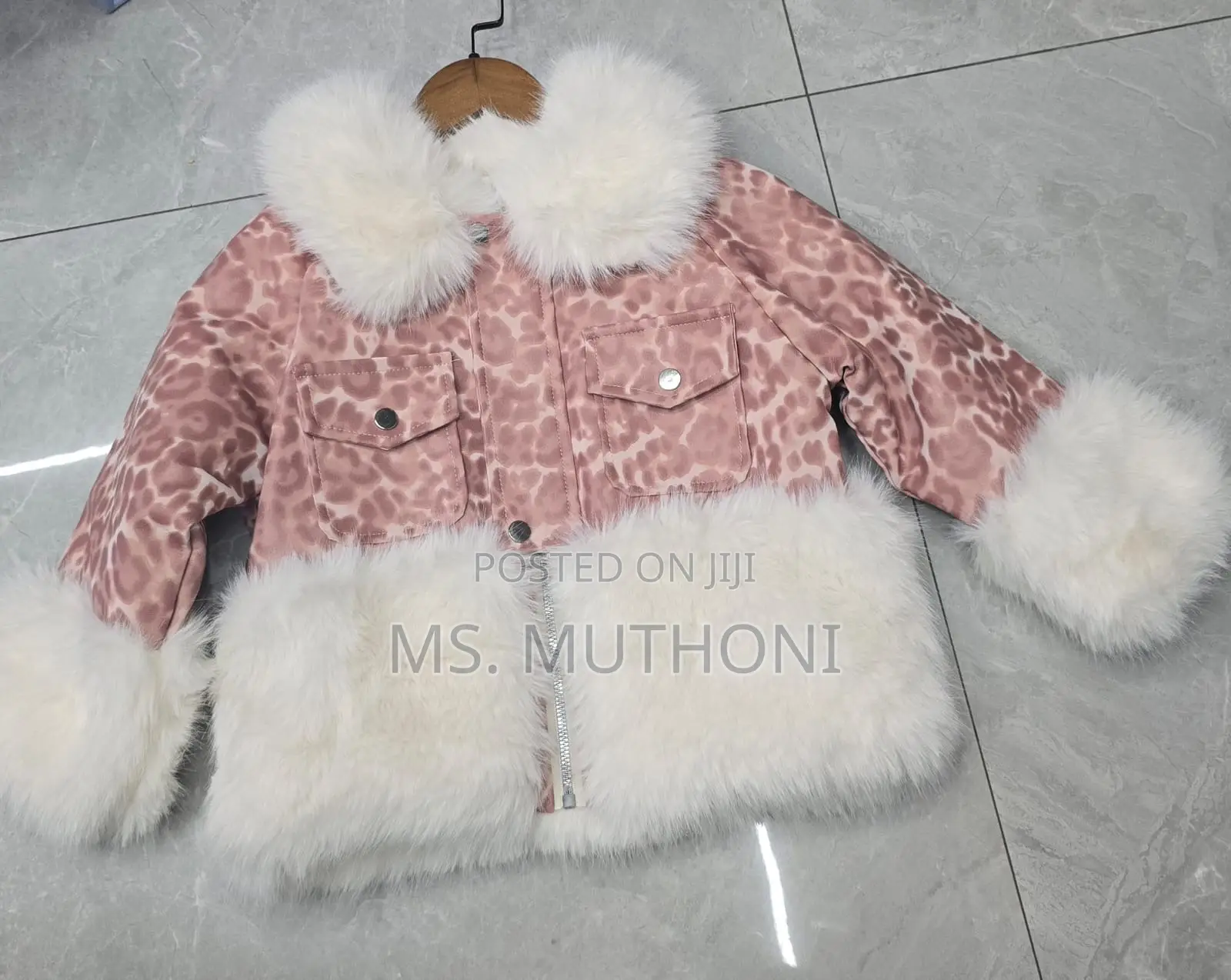 Fancy Heavy Animal Print Fur Coats for Kids