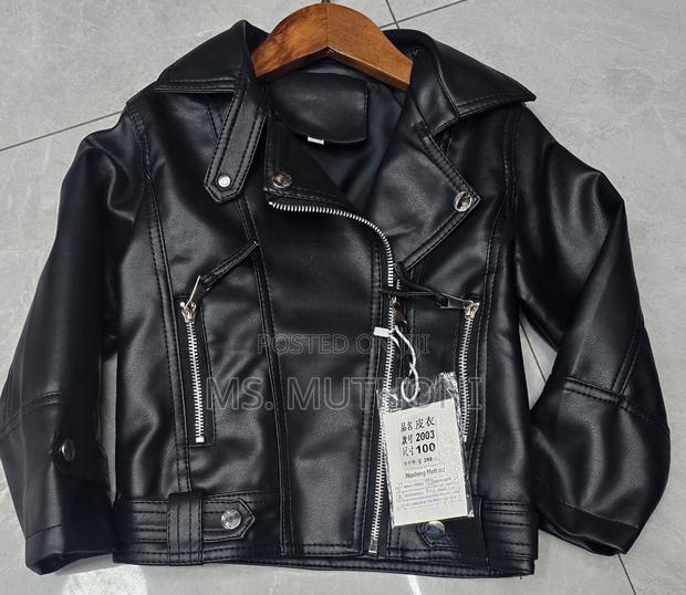 Multiple Zips Black Kids Soft Leather Jackets 1-9yrs - thumbnail 4