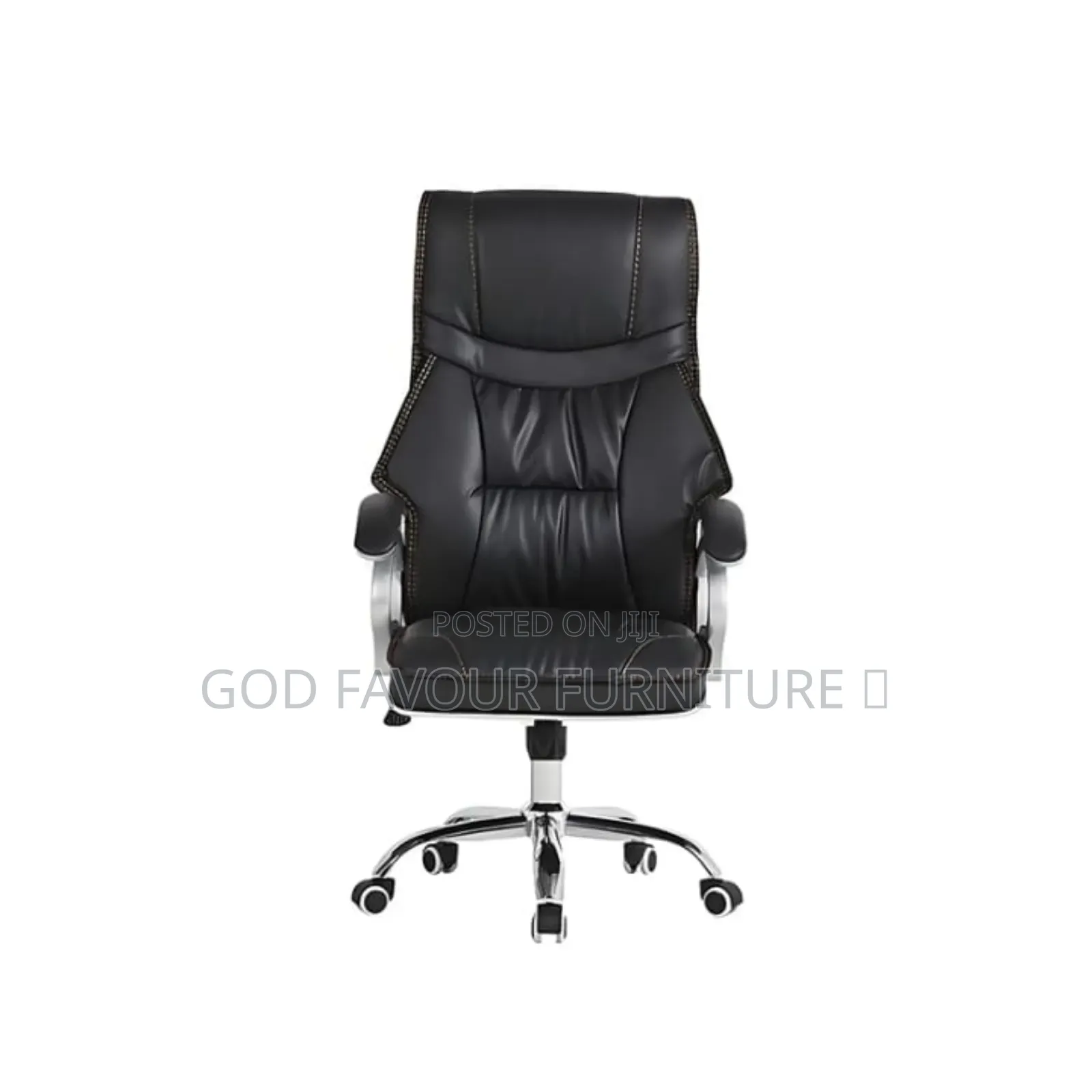 Quality Black Pu Leather Swivel Executive Office Chair Rt9mb