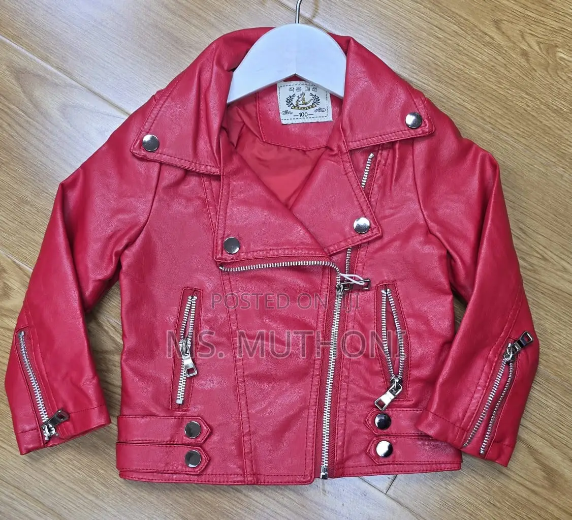 Unique Colors Kids Pu Leather Jackets 1-9yrs Red / Green